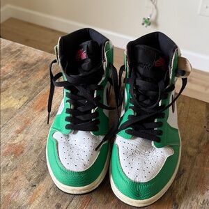 Nike air Jordan Green and White High-Top Sneakers